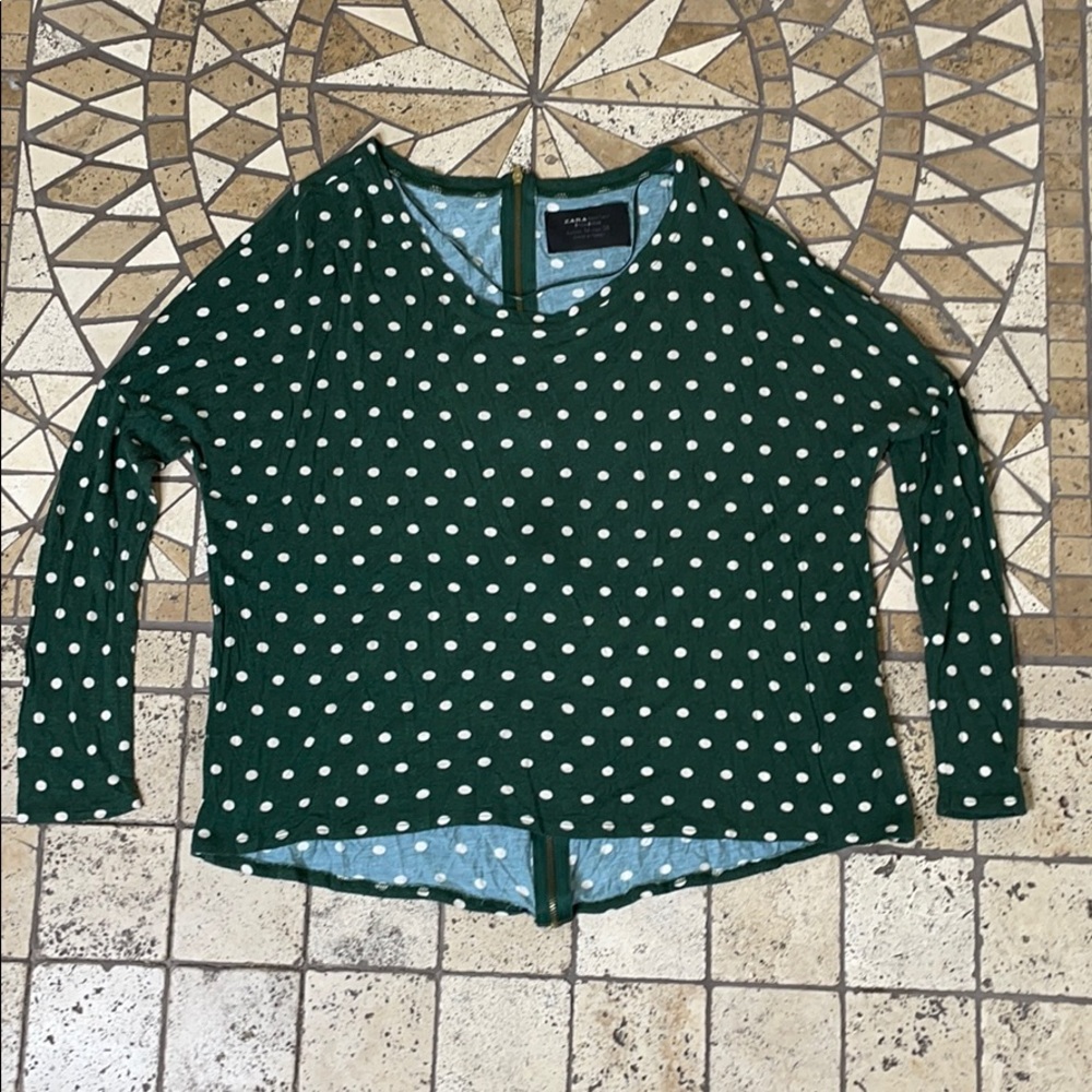 Zara Basic Special Edition Polka Dot Top M - Picture 9 of 14
